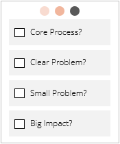 Problem selection criteria